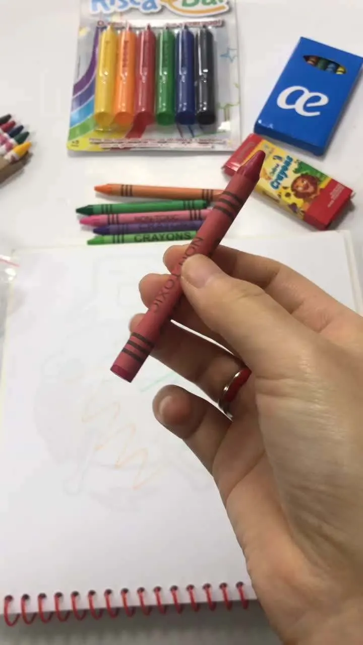 6 Colors Crayon Drawing Pen Multi Color Non-Toxic Custom Crayon School and Office Multi Color Crayon