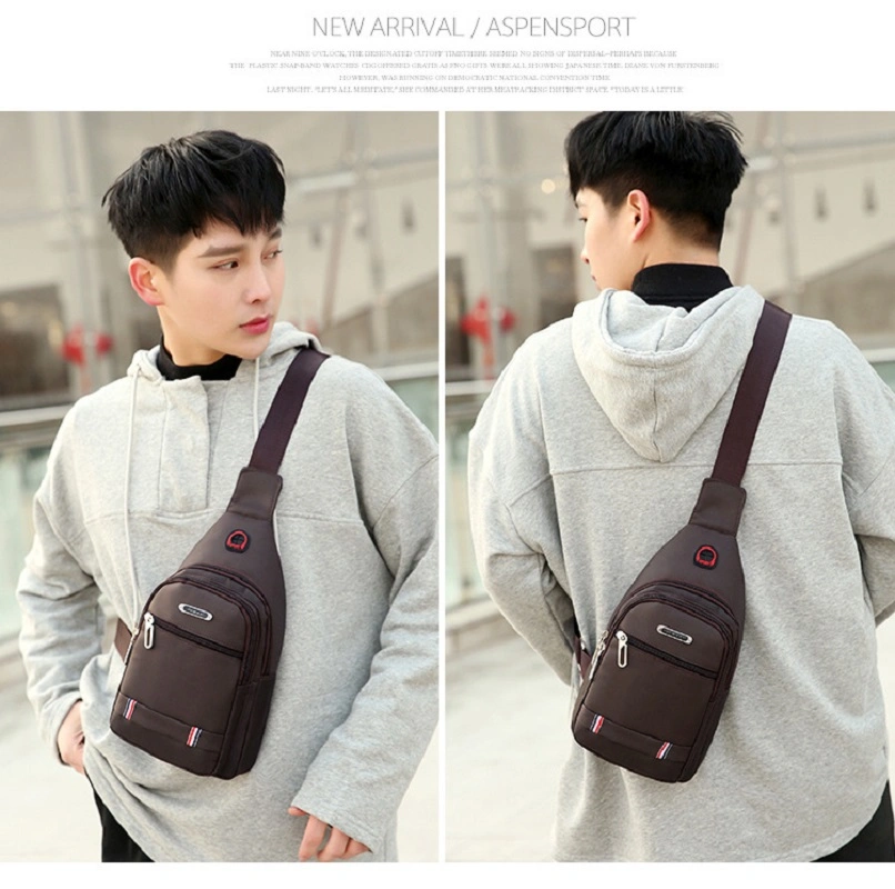 Anti Theft Chest Bag Men Waterproof Sling Bag with Earphone Hole Esg16814