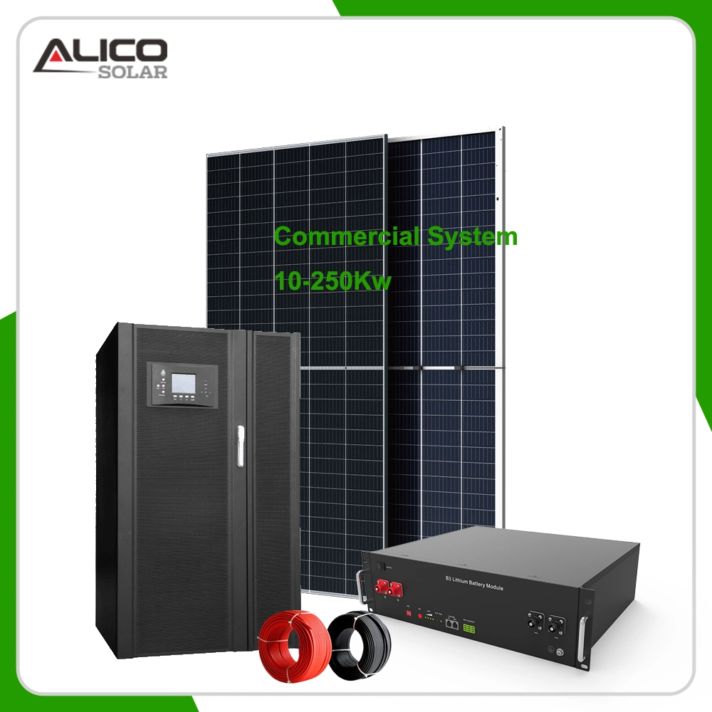 10kw a 50kw 100kw Whosale PV Moduel Solar Panel Solar las Energías Renovables Sistema de costo de potencia del inversor para aire acondicionado Home Sistema de Energía Solar