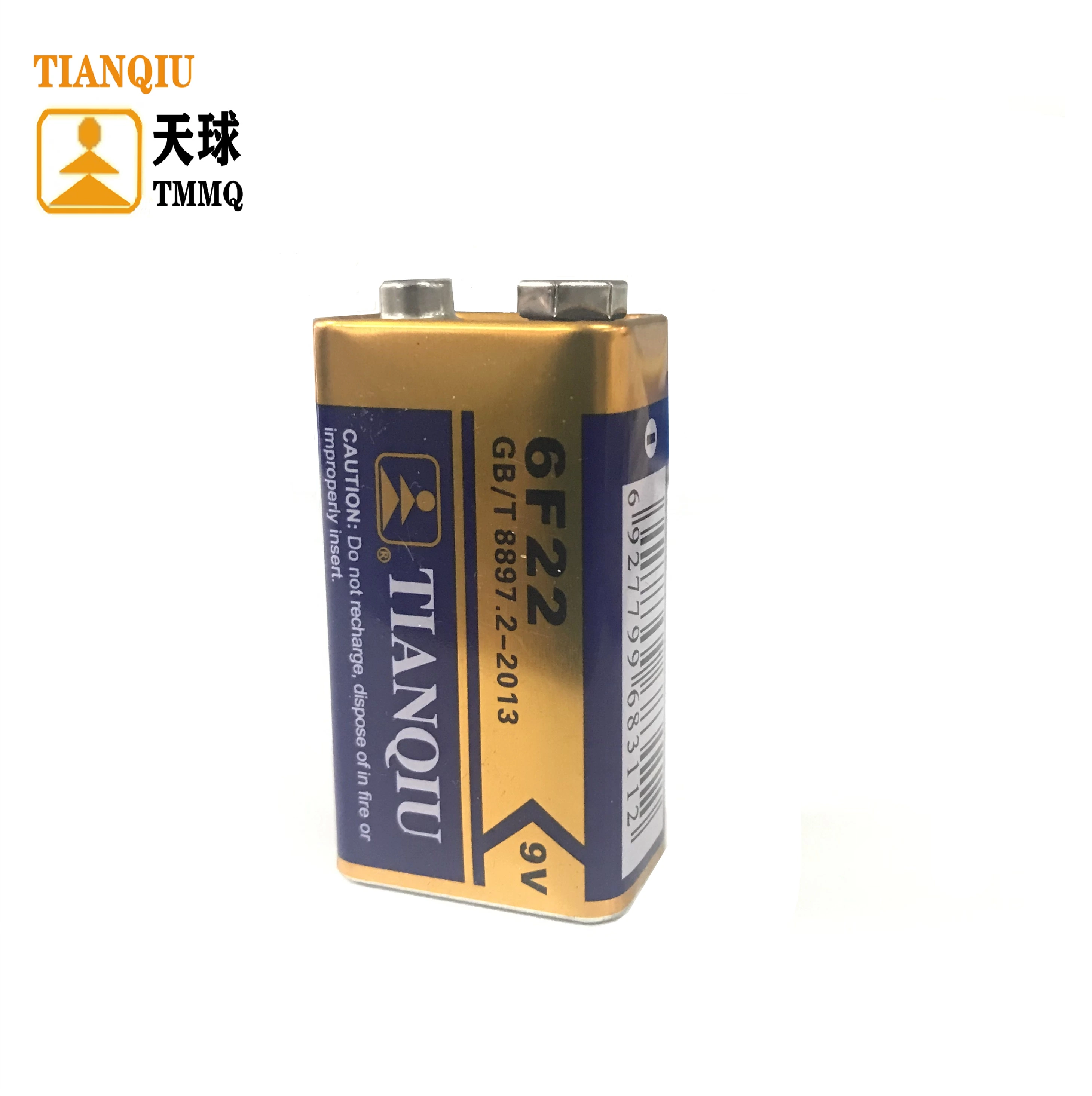 Tianqiu 9V Zink-kohle-6f22-Batterie Alkali 1,5V-Taste Cell Factory