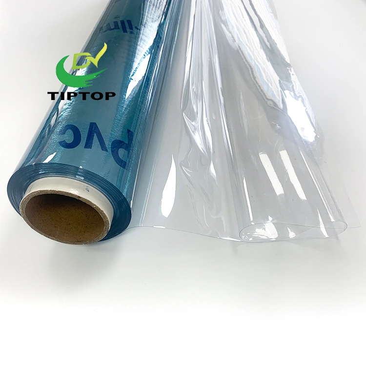 Tiptop-1 Film Protector de PVC suave Super claro resistente al agua pura película de PVC transparente para el envasado de bolsas