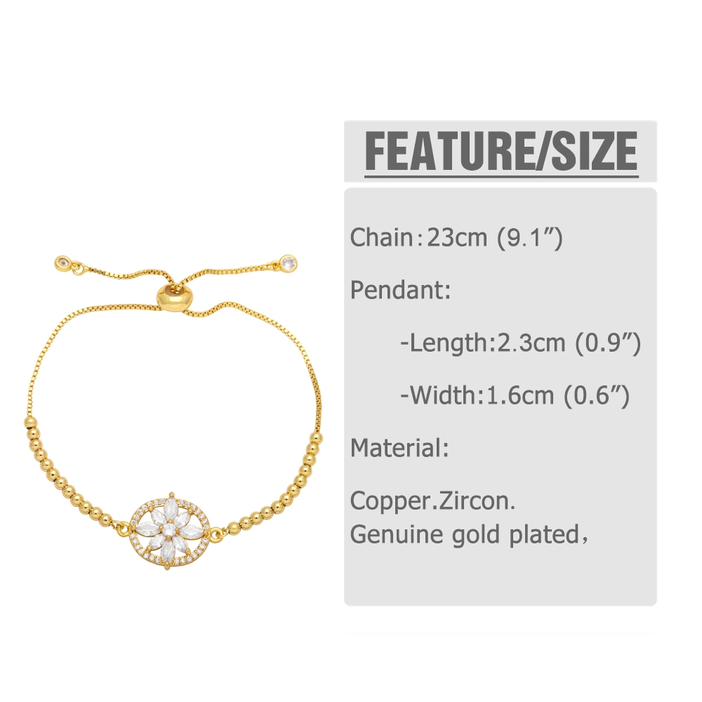 Gold Plated San Benito Bracelets for Women Red Evil Eye Beads Chain Adjustable Bracelets CZ Jewelry Gifts