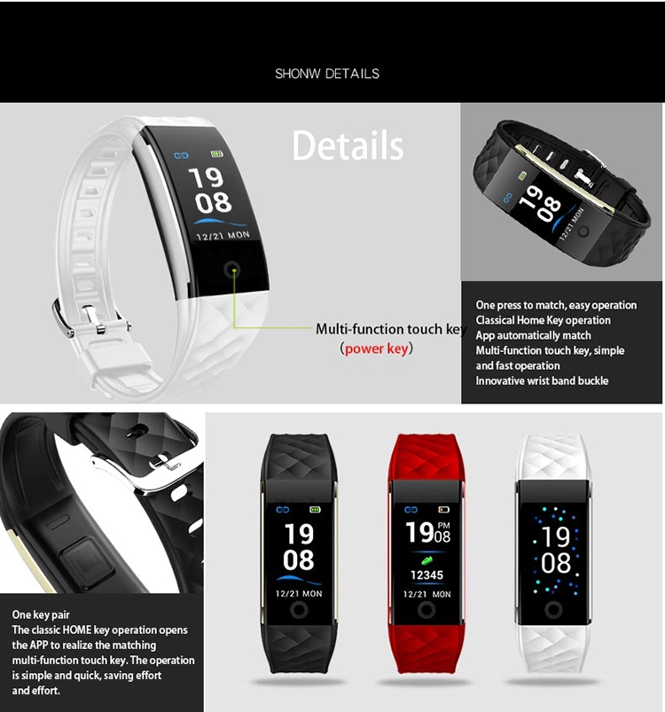 Heart Rate Monitor Smart Bracelet S2 Wristband Waterproof Bluetooth Sleep Monitor Smart Watch