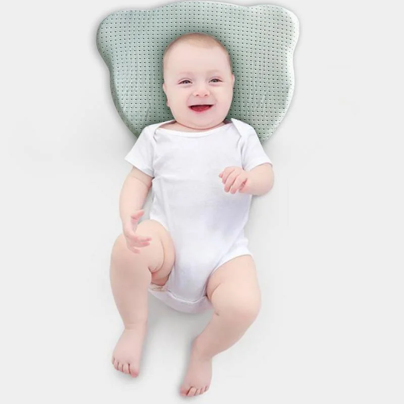 Populares Roupa Skin-Friendly bebê recém-nascido dormir travesseiro apoio cervical de espuma de memória travesseiro para o formato da cabeça