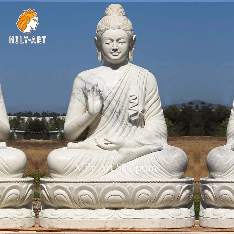 Outdoor Large Life Size Marble Buddha Statue for Sale