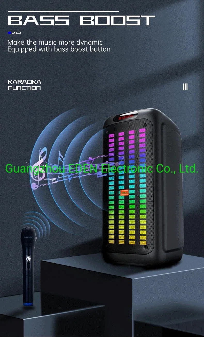2022 New Design Powerful PA Home Use DJ Karaoke Dual 8 Inch Bluetooth Wireless Portable Professional Party Audio Speakers