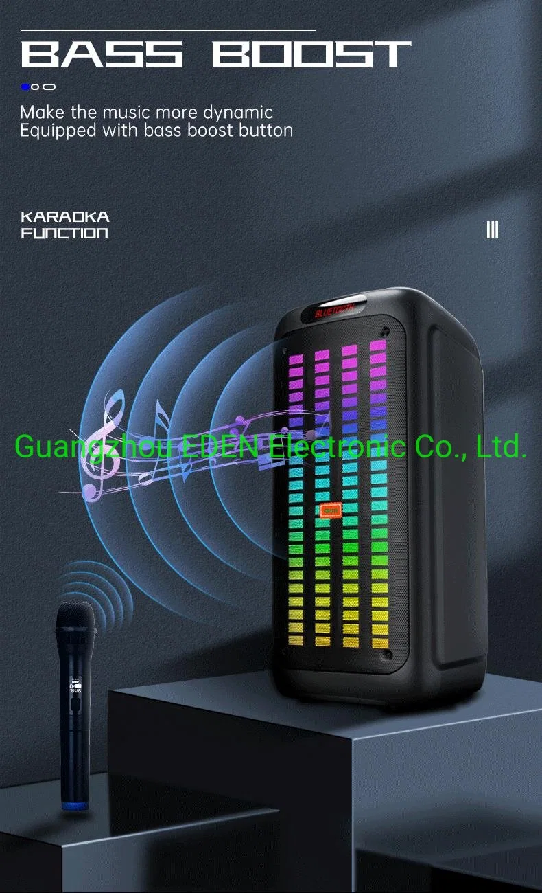 2022 Nuevo diseño potente PA su uso en casa DJ doble de 8 pulgadas de Karaoke portátil inalámbrico Bluetooth parte profesional de altavoces de audio