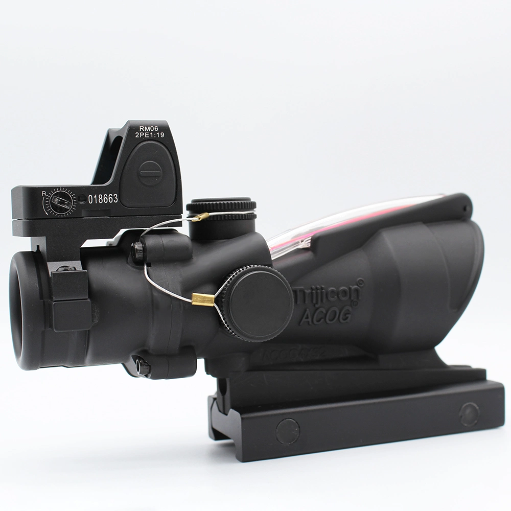 Acog 4X32 Fibre Chevron lumineux rouge portée de vue tactique de chasse avec RMR Logo en relief et Killflash