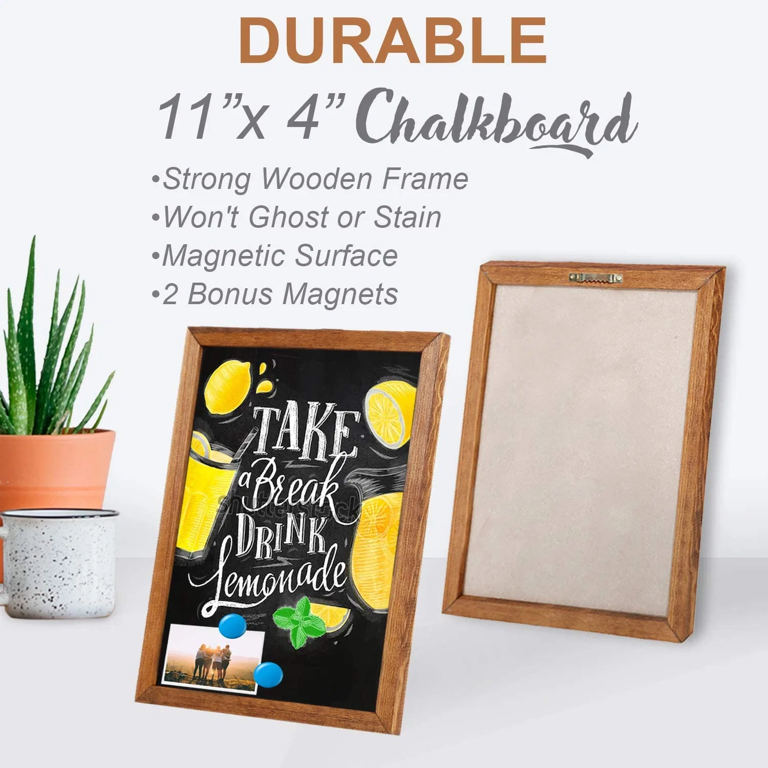 Wooden Frame Wall Chalk Board Blackboard for Weddings Menu Board with Magnetic