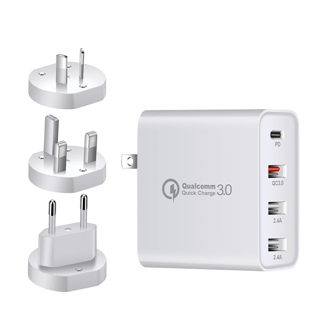 Pd Fast Charger Adapter 48W 4 Port USB Wall Charger Quick Charger with QC 3.0 Au Us EU UK Plug