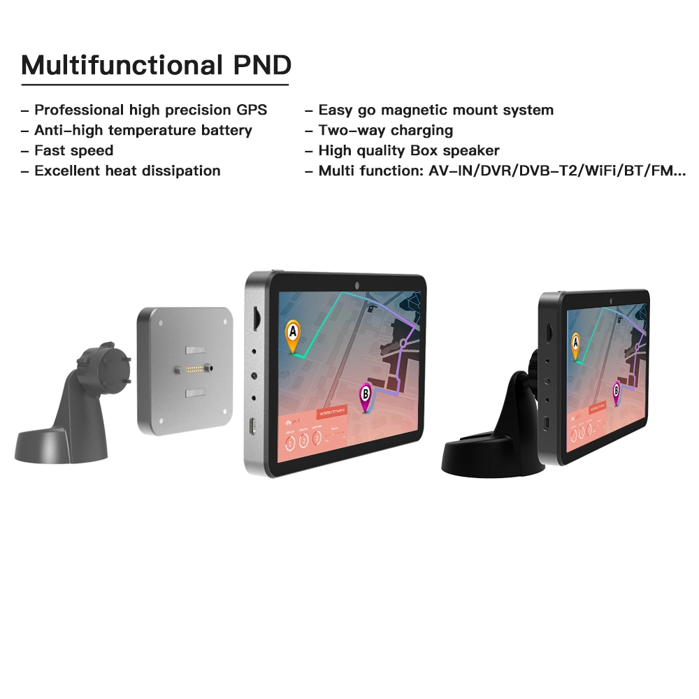 ODM a prueba de fuego portátil protección ocular coche GPS Pnd Android Tablet de 7 pulgadas Magnetique Android Tablet PC con DVR AV-en el DVB-T2 GPS Agps