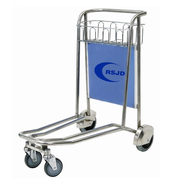 Best Stainless Steel 4 Wheels Airport Hand Baggage Luggage Trolley Carts with Brake Supplier