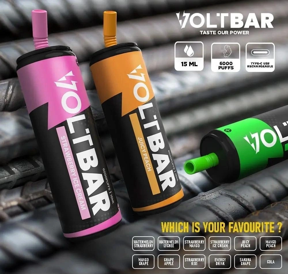 Voltbar 6000 Puffs Disposable E Cigarette Rechargeable Type-C Ae Bar