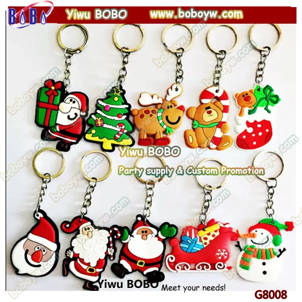 Christmas Items Cartoon Christmas Keychain Gift Santa Claus Christmas Tree Key Chain Promotion Christmas Gifts (G8008)
