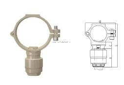 Raccord de forage direct à assemblage rapide pour compresseur d'air, reliant des tubes en alliage d'aluminium.