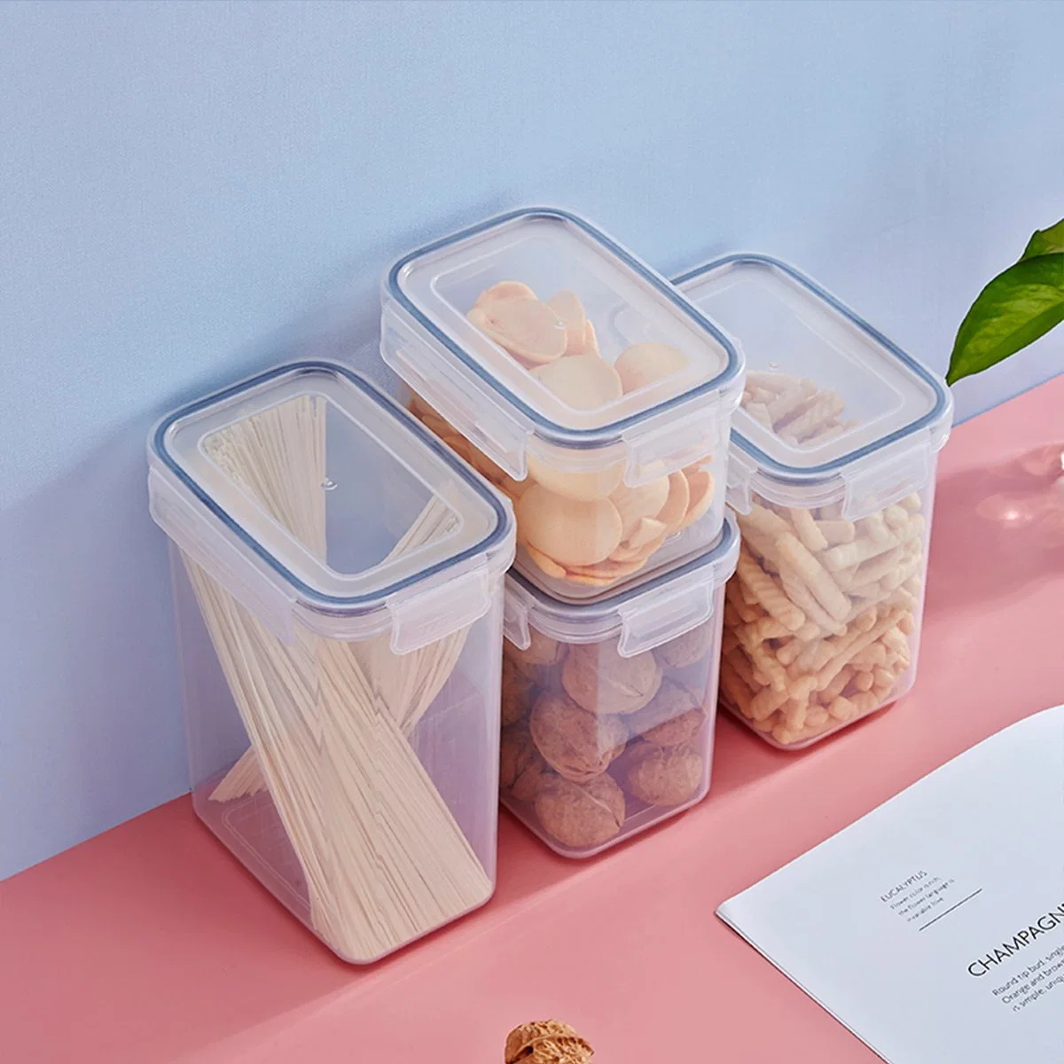 4PCS Food Grade Airtight Storage Box for Kitchen