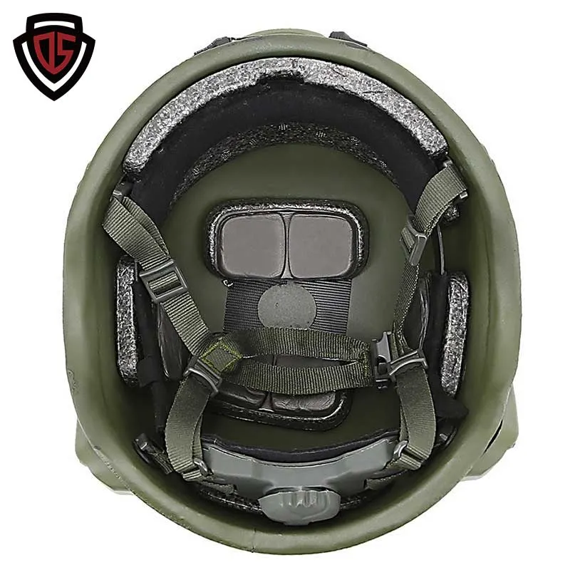 Double Safe Safety Equipment Green Police Level Iiia Bulletproof Fast Ballistic Helmet