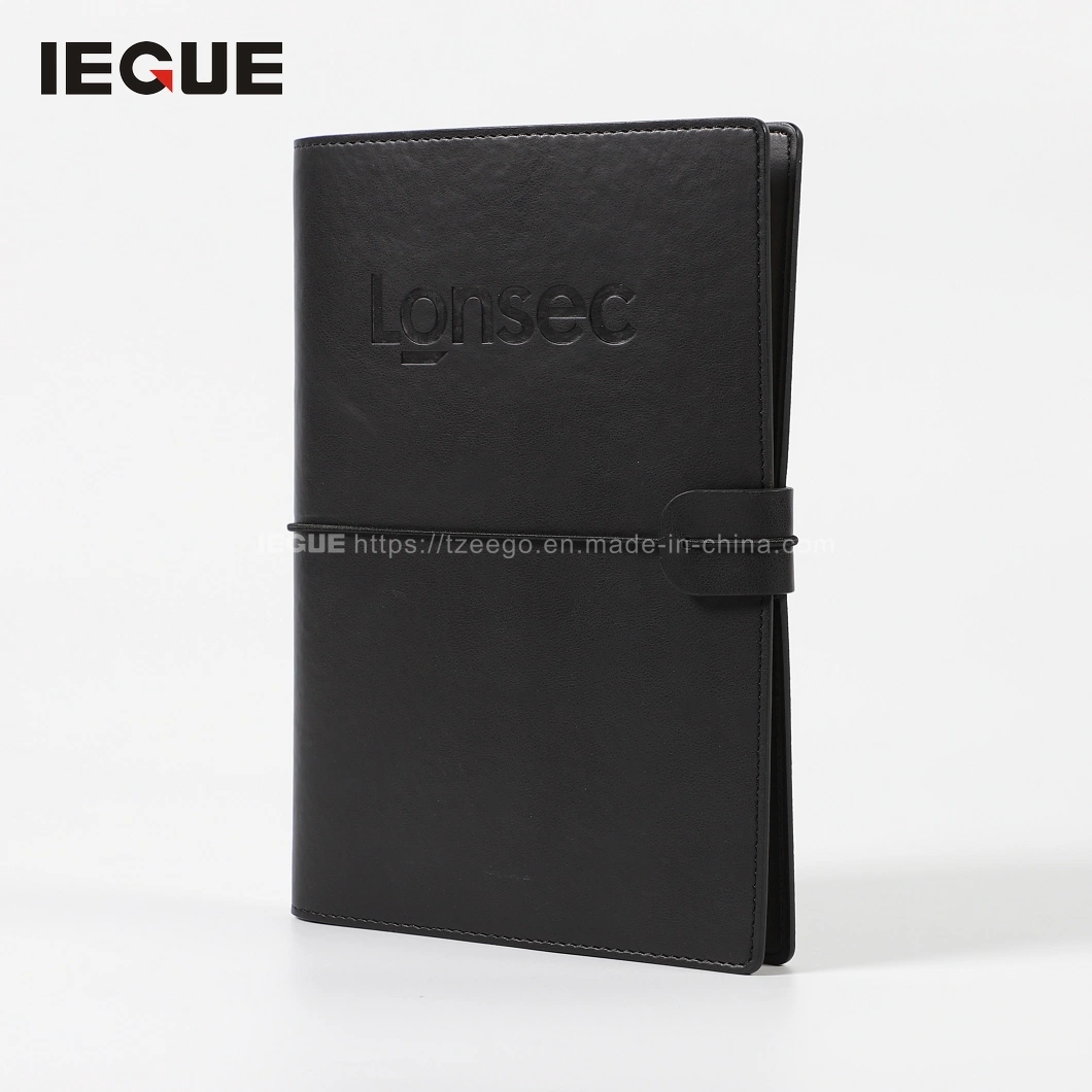 Custom Promotion A5 Leather Deboss Logo Business Journal Notebook with Pen