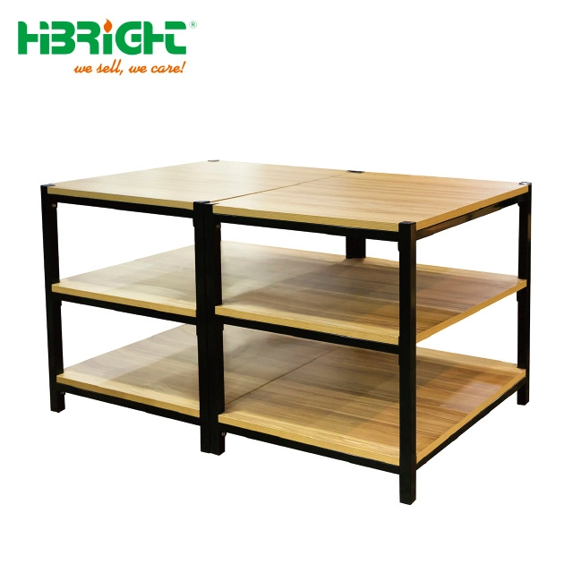 Supermarket Hot Sale Commercial Wagon Style Wooden Fruit Shop Shelves