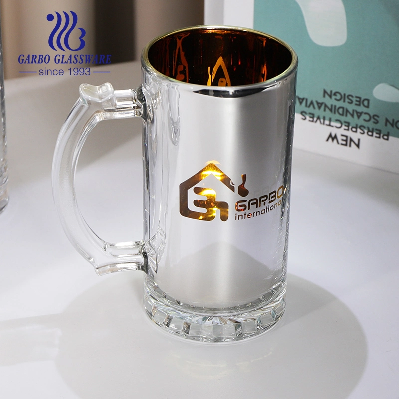 Top Seller Beer Mug Electroplating Color Spraying Barware with Laser Logo Custom Beer Cup with Handle Beer Glass Mug