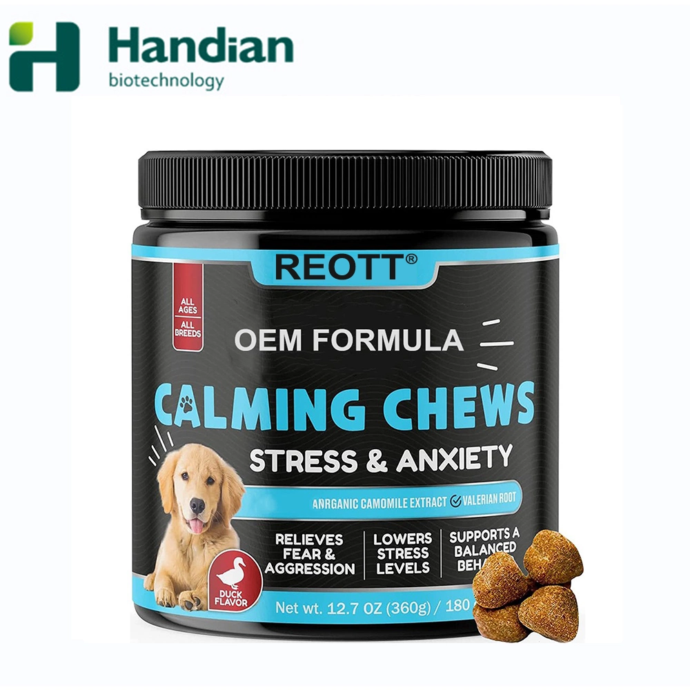 Pet Supplements Natural Soothing Snacks Relief Stress Dog Separation Anxiety Calming Chews Food for Dogs and Cats