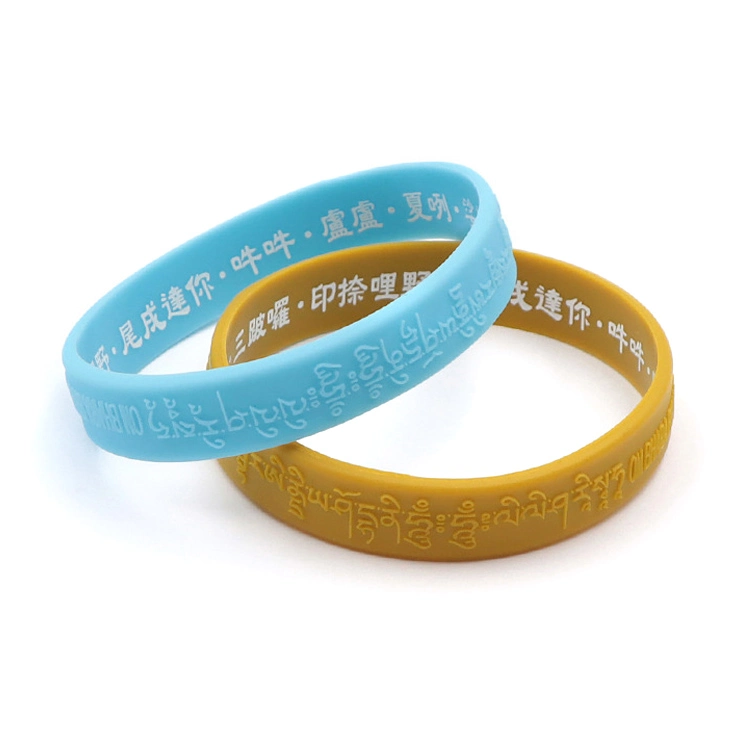 OEM Custom Silicone Rubber Embossed Debossed Printed Logo Wristband for Events