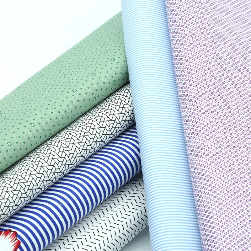 CVC 55/45 45*45 110*76 Printed Lining Pocket Shirt Fabric for Garments Textiles