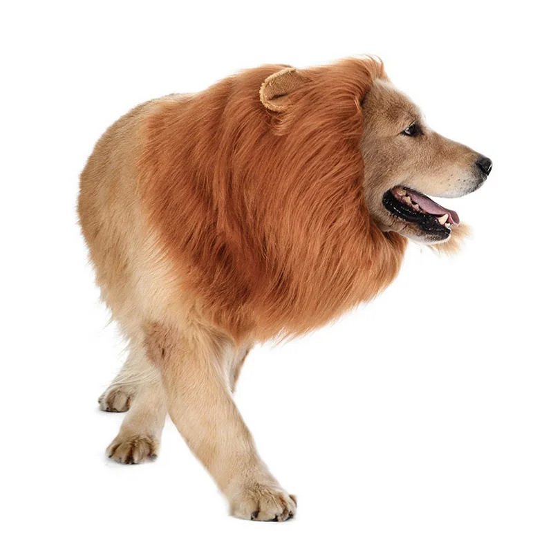 Halloween Dog Lion Mane Funny Dogee Cosplay Lion Hair Headgear Costume Lion Mane Wig for Dogs