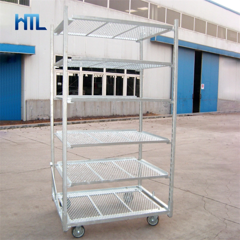 Good Quality Galvanized Greenhouse Industrial Metal Wire Mesh Sheet Flower Trolley