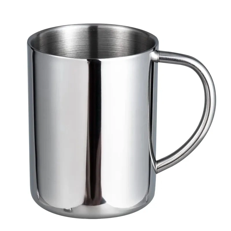 Double Wall Insulated Stainless Steel 304 Mug Cup with Handle Lid