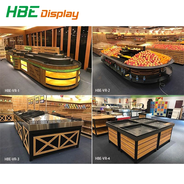 Supermarket Customized Double-Sided Fruit Vegetable Display Rack