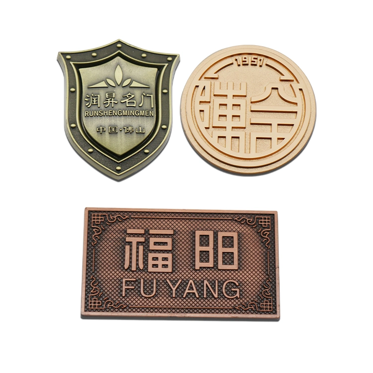 Promotion Gift Advertising Brand Logo Product Label Medallion Memento Coin Sticker Key Dog Tag Fob Emblem Metal Craft Badge