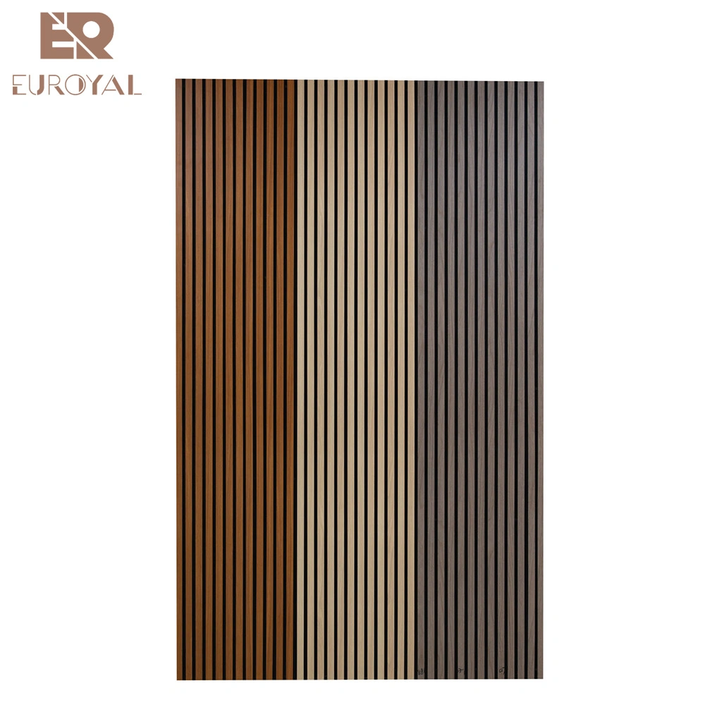 Slat Wall Covering MDF Wood Veneer Pet Acoustic Slatted Wooden Ceiling Panel