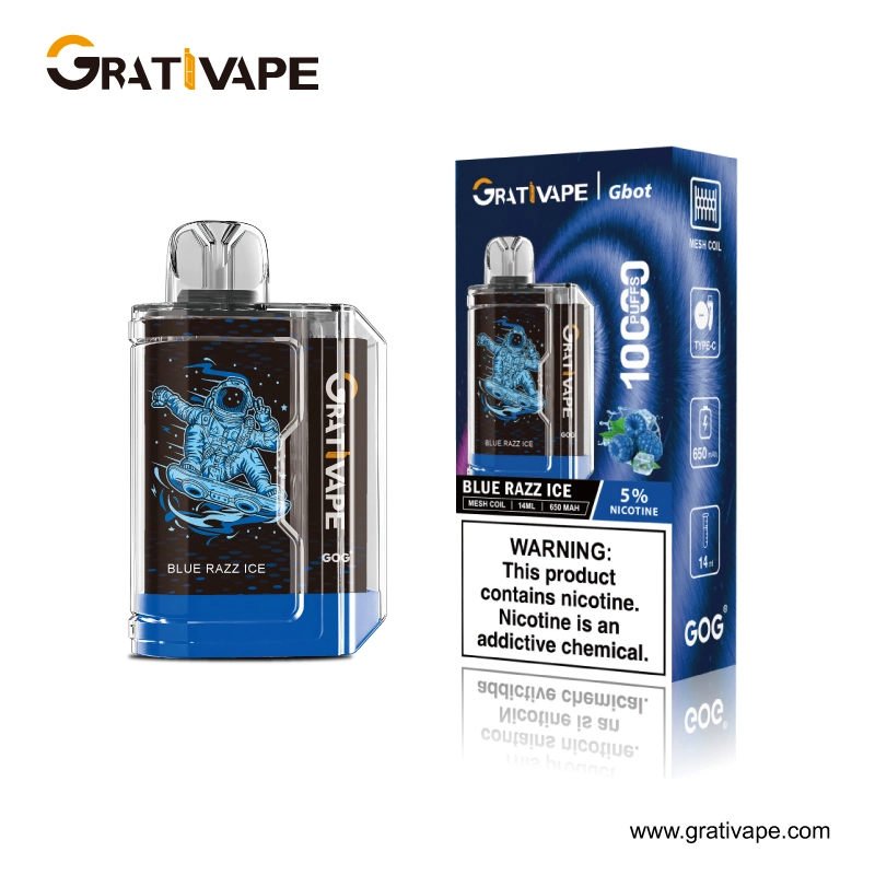 Original Grativape Gbot 10000 Puffs Vapen Mars Disposable/Chargeable Vape 14ml Prefilled 5% No Leaking 10K Puffs Mesh Coil Rechargeable Wholesale/Supplier E Cigarette