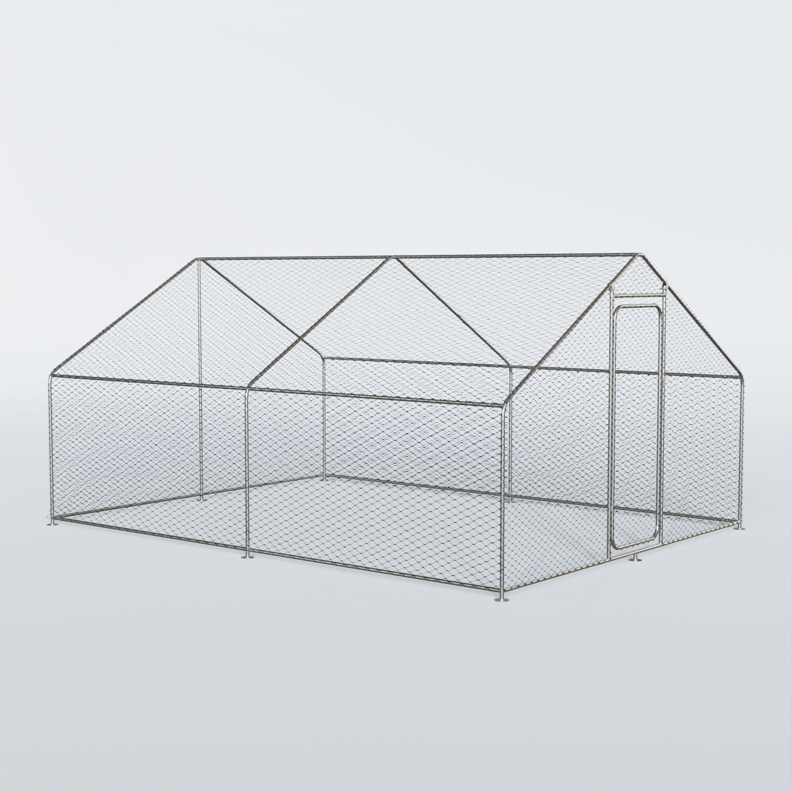 Large Metal Exercise Chicken Coop Walk-in Metal Poultry Cage Spire Shaped Coop Chicken Run with Waterproof Cover