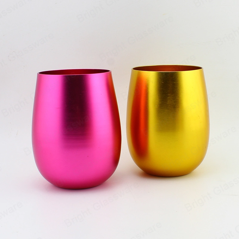 Egg Shapes Gold Metal Aluminum Candle Jars for DIY Candle Making