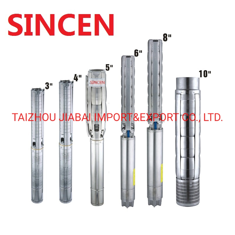 Sincen 4spm5/8 Stainless Steel 0.75kw/1HP Deep Well Submersible Pump