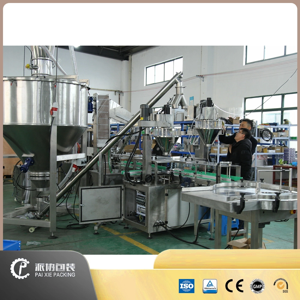 Clear Acrylic Powder Cosmetics Medical Industry Automatic Weighing Filling Capping Machine