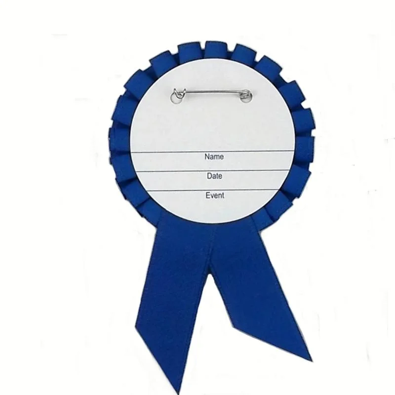 Promotion Custom Logo Wedding Birthday Satin Ruffled Show Rosette Award Ribbons for Hobby Horse Event