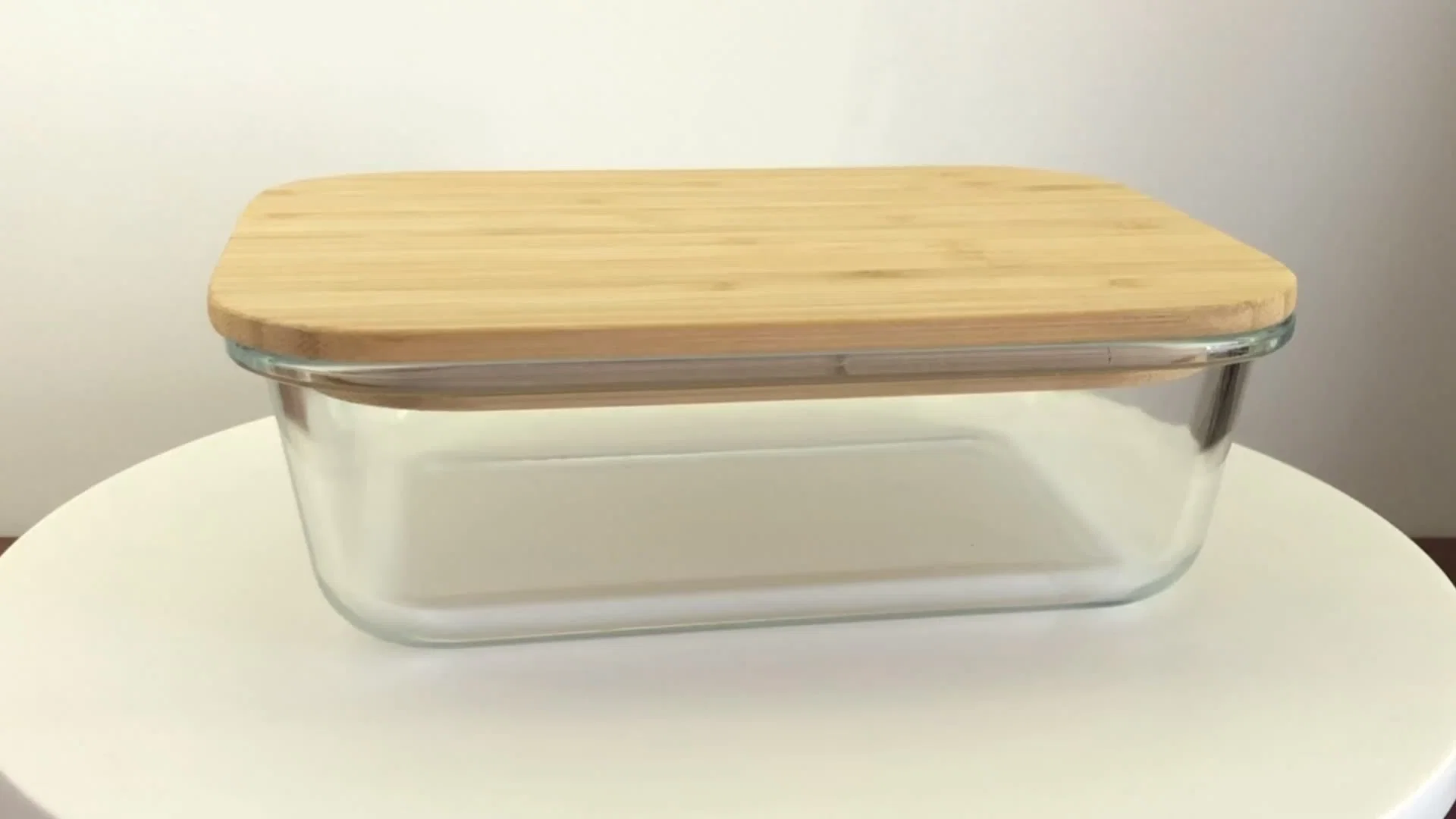 Design de moda de vidro borossilicato de alta Recipiente para alimentar o bambu Bento Lunch Box