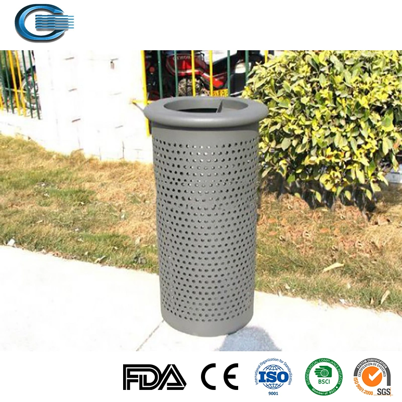 Huasheng Dustbin Push Pedal Mini Trash Can 7L Slim Stainless Steel Dustbin with Push Lid Perforated Pedal Bin