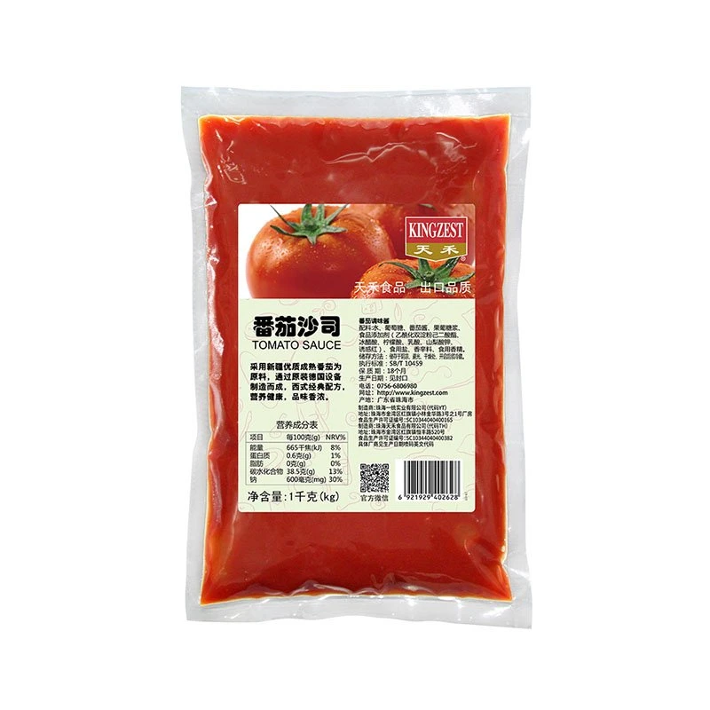 Bulk Tomato Ketchup Clear Sachet Ketchup Container Plastic Tomato Sauce Bottle Concentration