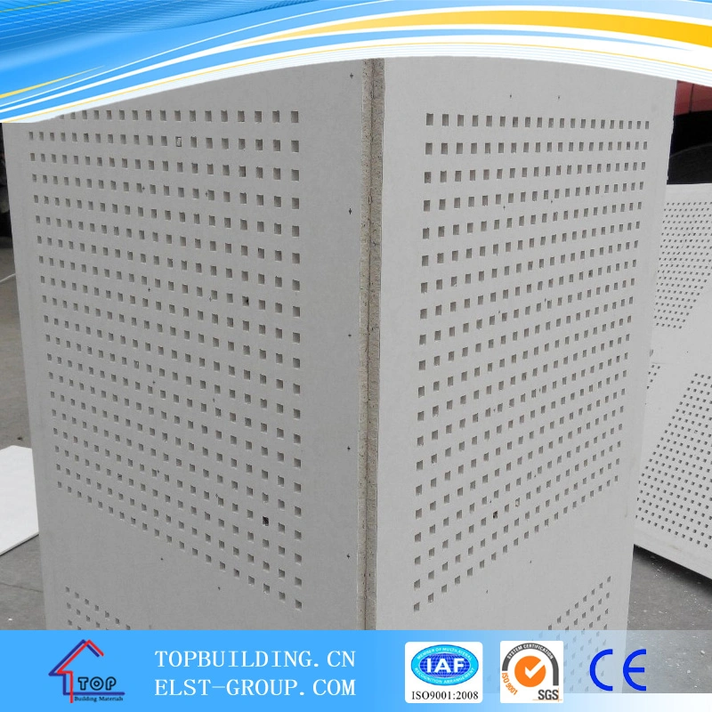 Sound Absorption Perforated Paper Faced /PVC Gypsum Ceiling Tile 600*600*9mm