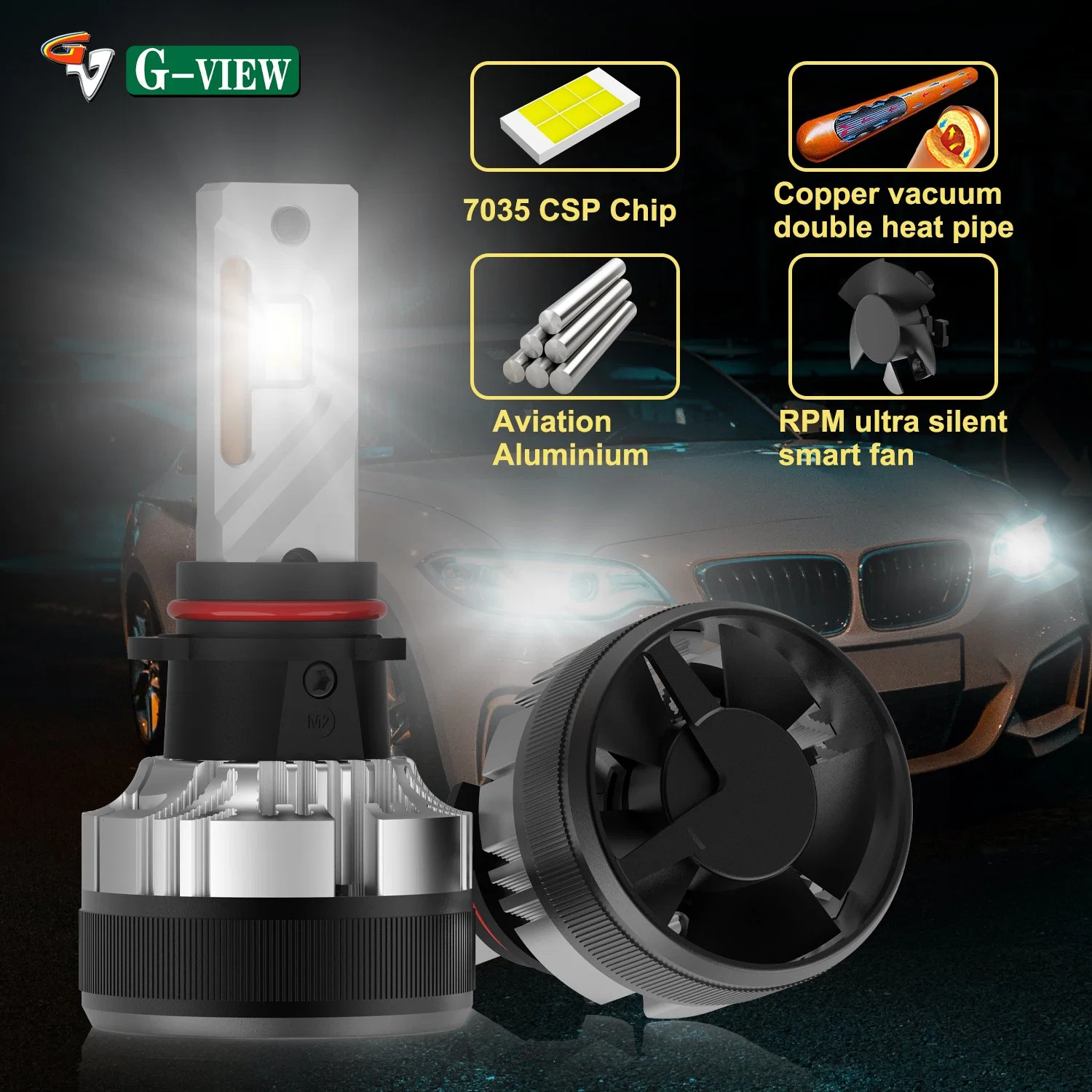 Faro LED G-View High Power 130W CANbus G12W 9005 9006 9012 H1h4 H7 H11 Faro LED Faro de coche