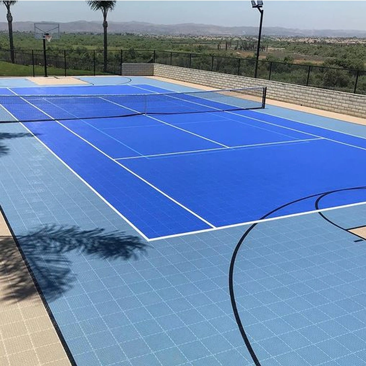 Anti- Bacterial All-Weather PP Interlocking Pickleball Courts / Plastic Tennis Sport Court Floor Construction