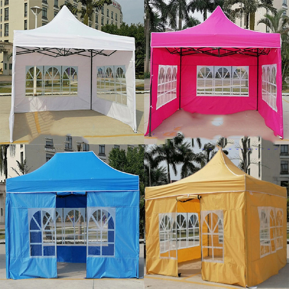 Portable Pop-up Gazebo Stall Tent with Roman Transparent Window for Outdoor Activities, Sidewalk Portable Tent Bl17599