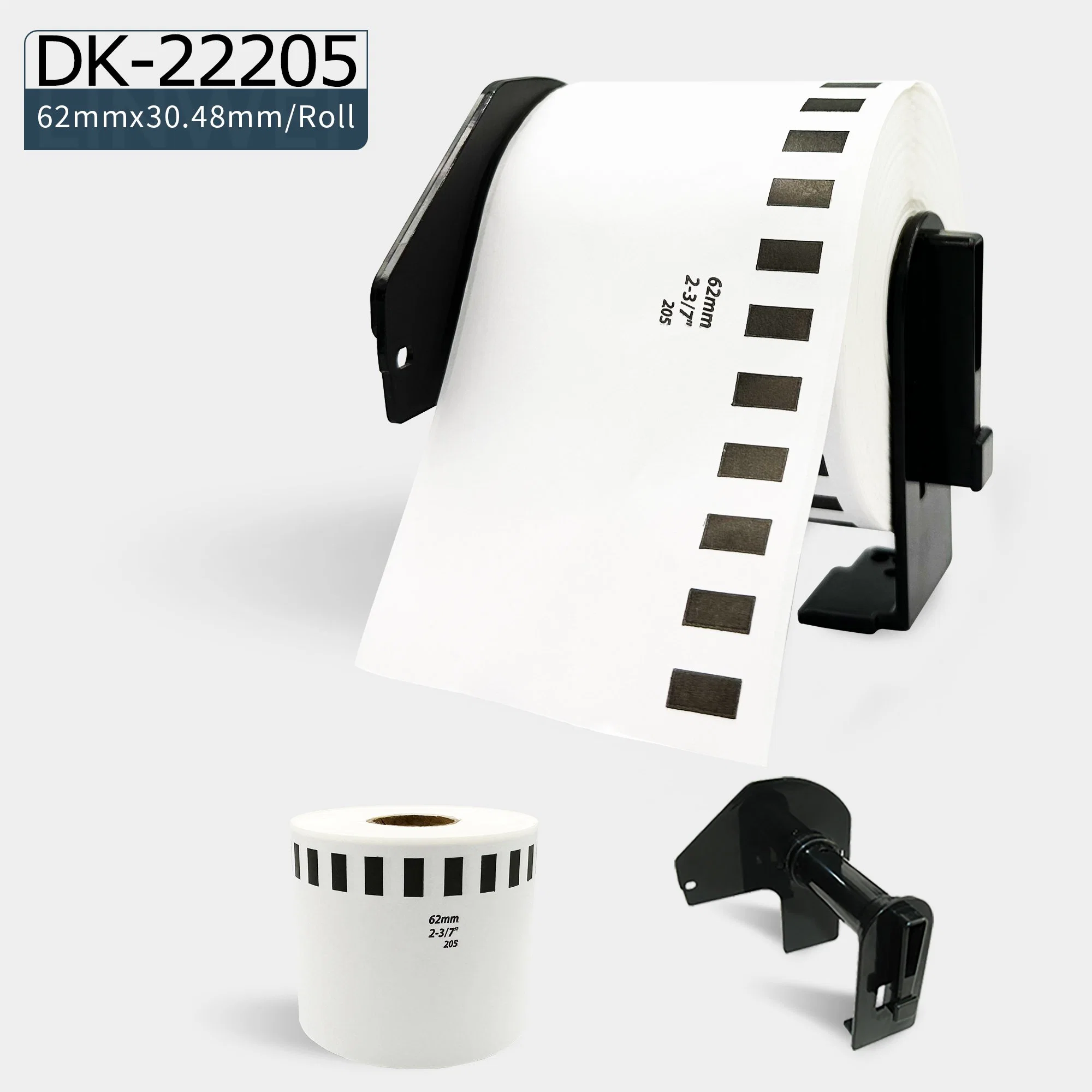 Dk22205 Label 62mm* 30,48m kompatibel für Brother Dk2205 mit wiederverwendbar Kunststoffhalter