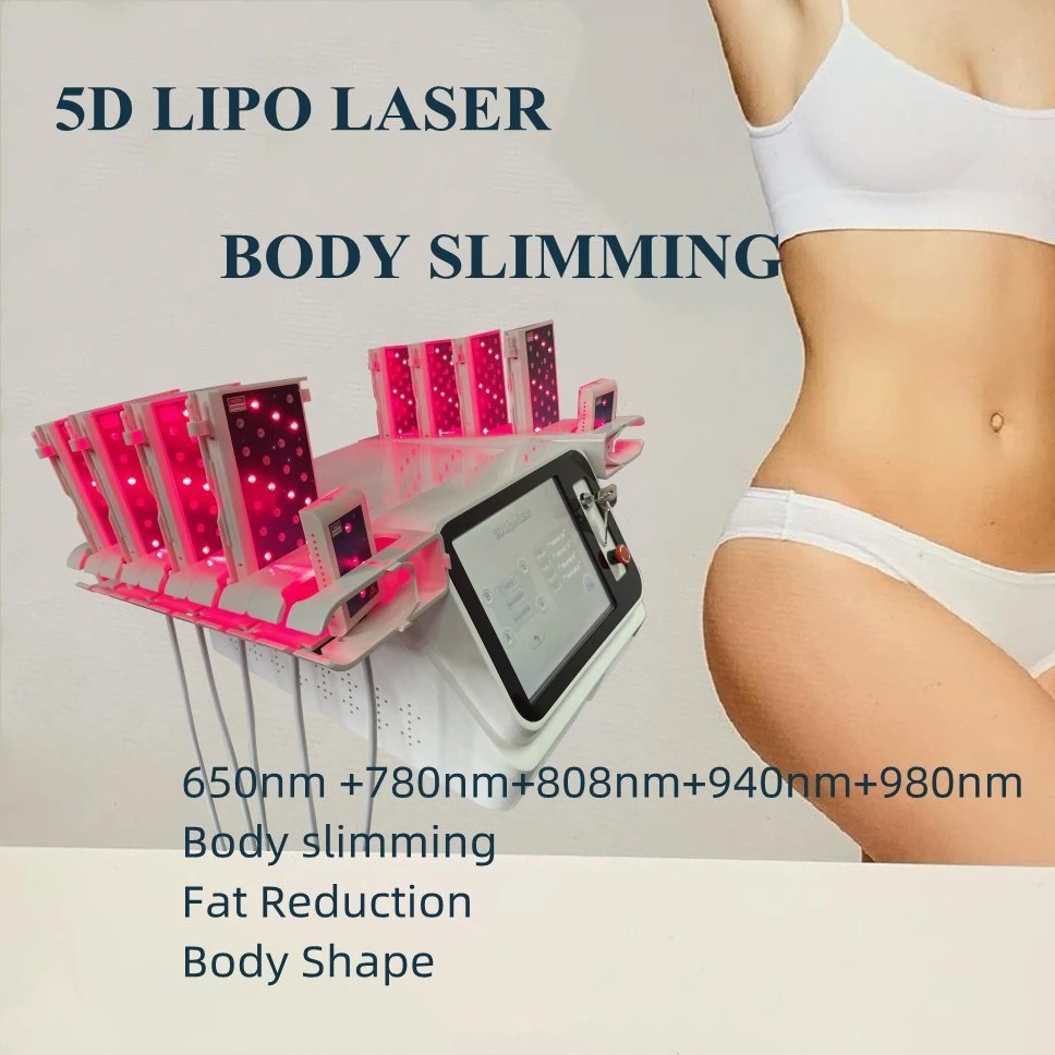 5D Lipo Laser Hip Lifting Body Slimming Cellulite Reduction 5 Wavelengths Diode Laser Beauty Machine