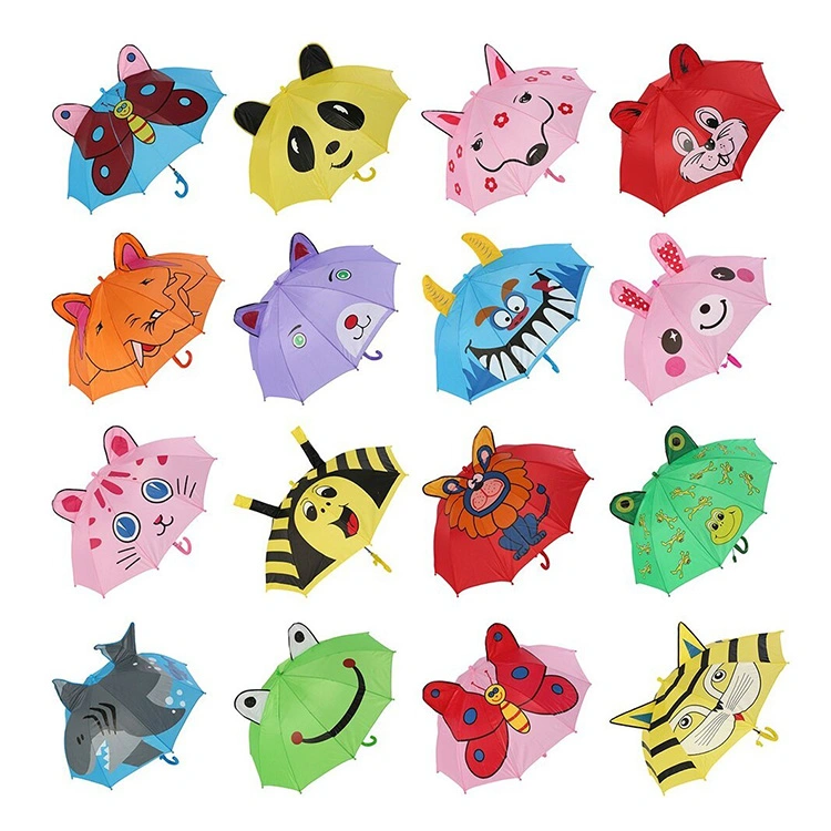 Usine bon marché animal mignon 3D Bee Photographie Design parapluie enfant Guide de sécurité personnalisé Ouvrir enfants parapluie avec oreilles