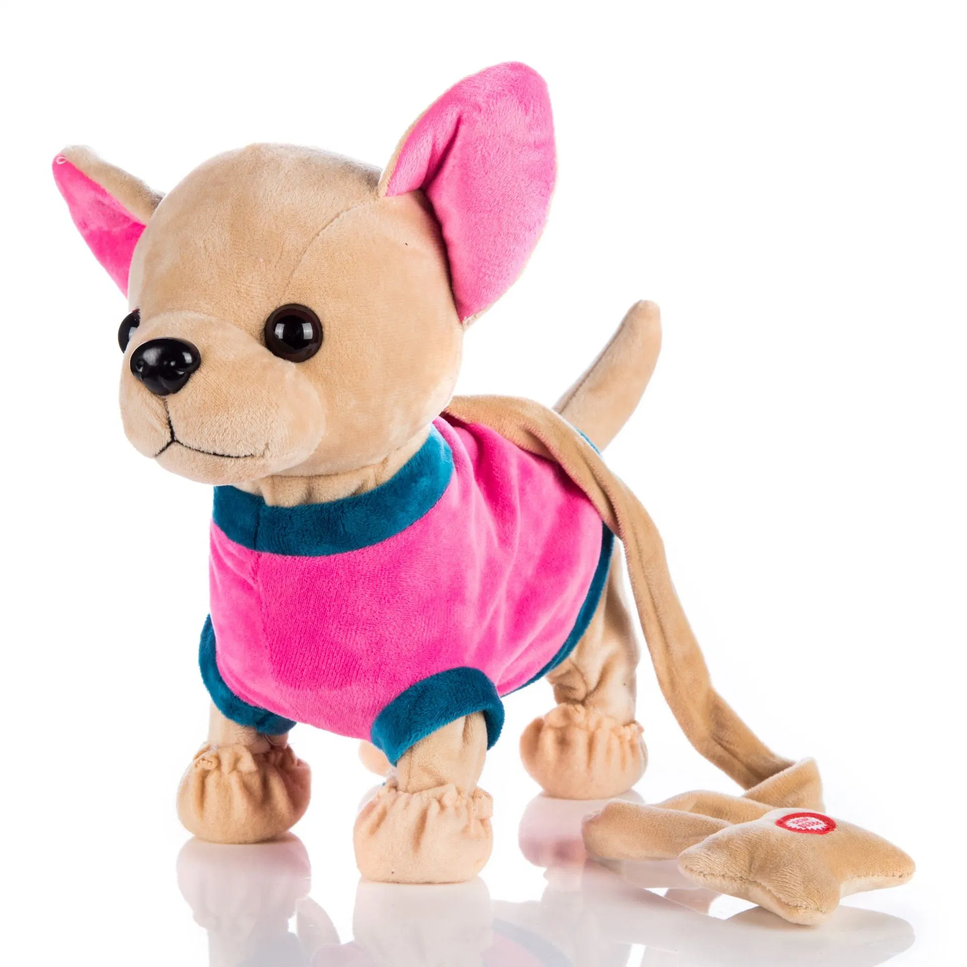 Cute peluche chien électrique sur un plomb peut marcher, chanter et de Swing chien électrique pour les enfants de don